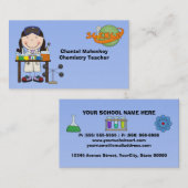 Scientifique féminin dans des cartes de visite de (Devant / Derrière)