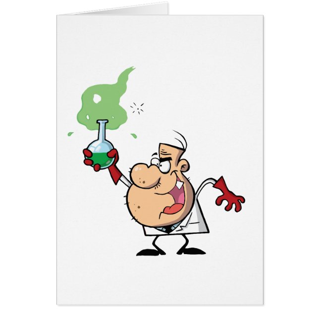 Scientifique Fou Drôle Tenant une Potion Verte (Devant)