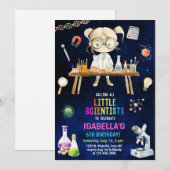 Scientifique, invitation d'anniversaire de fille d (Devant / Derrière)