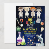 Scientifique, invitation d'anniversaire de science (Devant / Derrière)