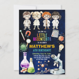 Scientifique, invitation d'anniversaire de science