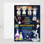 Scientifique, invitation d'anniversaire de science (Devant / Derrière)