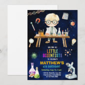 Scientifique, invitation d'anniversaire de science (Devant / Derrière)