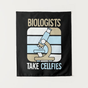 Scientist Gift Biologen nemen celfies Wandkleed