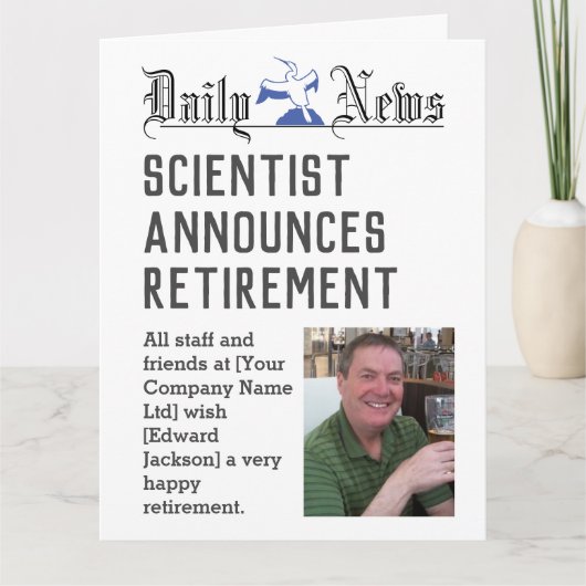 Scientist Retirement Kaart om te personaliseren (Voorkant)
