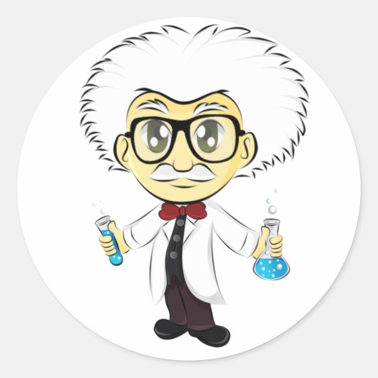 Scientist Ronde Sticker (Voorkant)