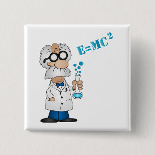 Scientist Vierkante Button 5,1 Cm