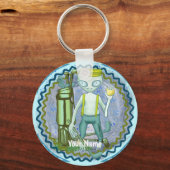 Scifi Alien Golf sleutelhanger (Voorkant)