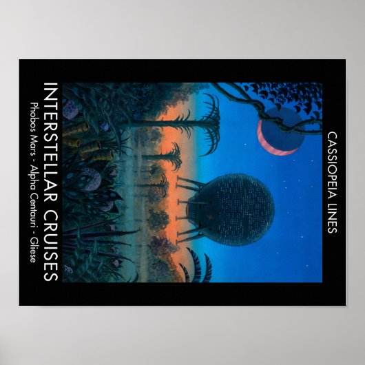 SciFi Art Cassiopeia Lines Interstellar Cruises Poster (Voorkant)