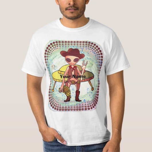 Scifi Cowboy alien T-shirt (Voorkant)