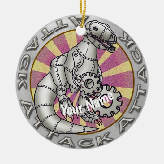 Scifi dinosaur robot keramisch ornament (Voorkant)