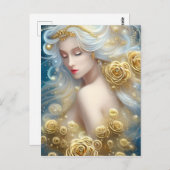 SciFi Exquise Delicate Gold Intricate Rozen Fema Briefkaart (Voorkant / Achterkant)