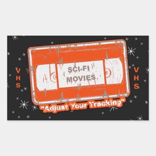 SciFi Films Video Cassette past uw het Volgen O aa Rechthoekige Sticker (Voorkant)