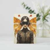 Scifi Insect Vrouw Briefkaart (Staand voorkant)