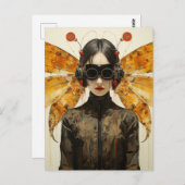 Scifi Insect Vrouw Briefkaart (Voorkant / Achterkant)