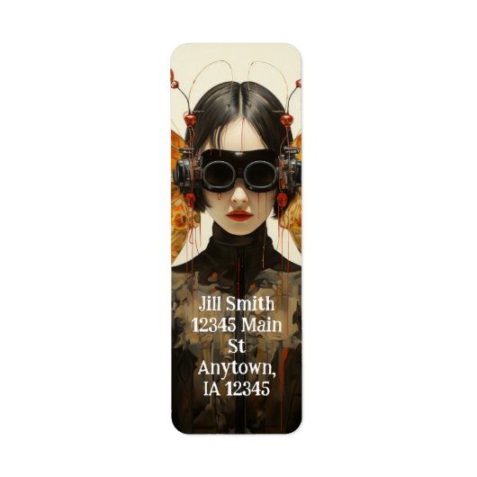 Scifi Insect Vrouw Etiket (Voorkant)