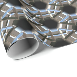 SciFi Metal Patroon 2 het Verpakken Papier