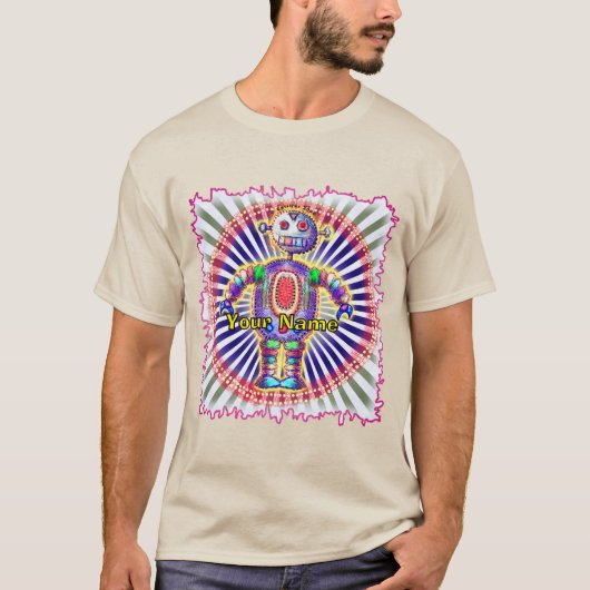 Scifi rainbow robot t-shirt (Voorkant)