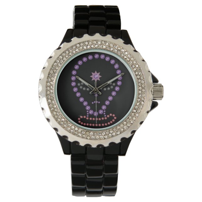 SciFi Rhinestone Alien Horloge (Voorkant)