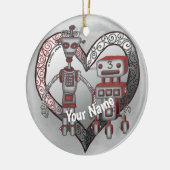 Scifi robot liefde keramisch ornament (Links)