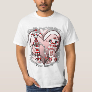 Scifi robots verliefd t-shirt