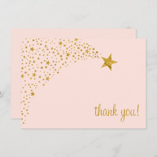Scintille Petite Étoile Filante Rose Or Merci (Devant / Derrière)