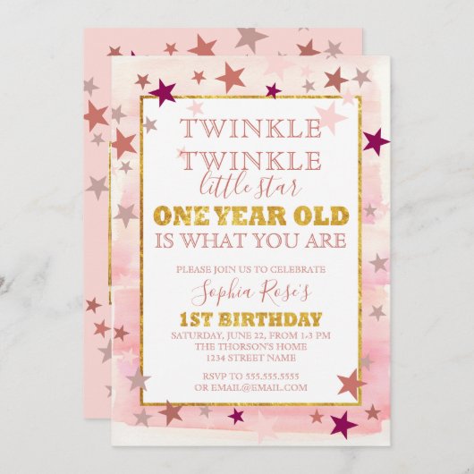 Scintillement peu de ?ère invitation (Devant / Derrière)