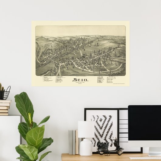 Scio, OH Panoramic Map - 1899a Poster (Thuiskantoor)