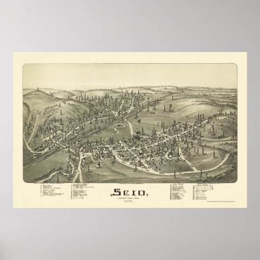 Scio, OH Panoramic Map - 1899a Poster (Voorkant)