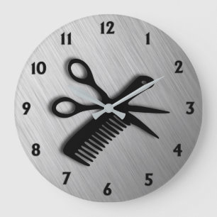 Scissor en Comb Silver Grote Klok