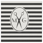 Scissor Monogram Initialen Hair Stylist Barber Sho Stof (Close Up)