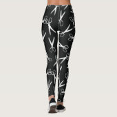 Scissor Pattern Silver & Black Leggings (Achterkant)
