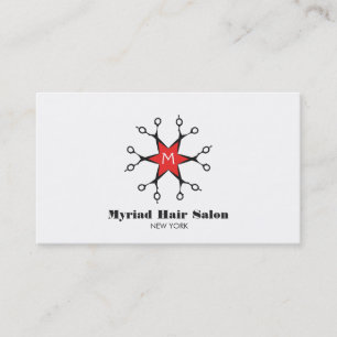 Scissors Hair Stylist Beauty Salon White Monogram Visitekaartje