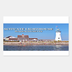 Scituate Lighthouse, Massachusetts Rechthoekige Sticker