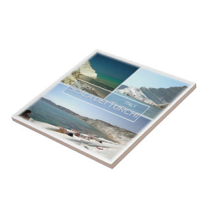 SCL022 SCALA DEI TURCHI, Mozaïek, Sicilië, Tegeltje