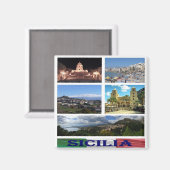 SCL054 SICILY - Mozaïek - Italië - Fridge Magneet (Voorkant / Achterkant)