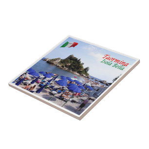 SCL067 TAORMINA, Isola Bella, Sicilië, Tegeltje