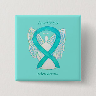 Scleroderma Angel Awareness Ribbon Pins Vierkante Button 5,1 Cm
