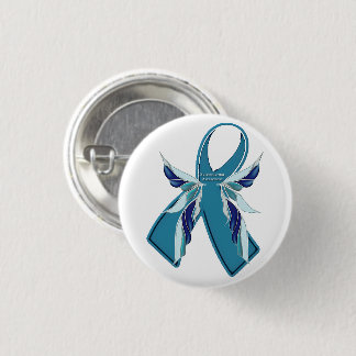 Scleroderma Awareness Blauwgroen Ribbon Round Butt Ronde Button 3,2 Cm