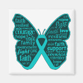 Scleroderma Awareness Butterfly Ribbon Magneet (Voorkant)