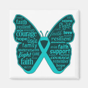 Scleroderma Awareness Butterfly Ribbon Magneet