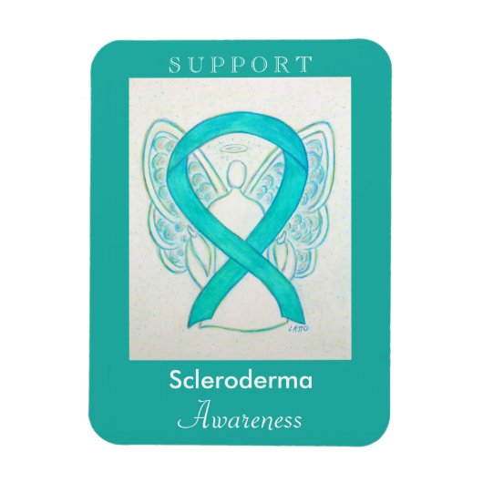 Scleroderma Awareness Ribbon Angel Custom Magnet Magneet (Verticaal)