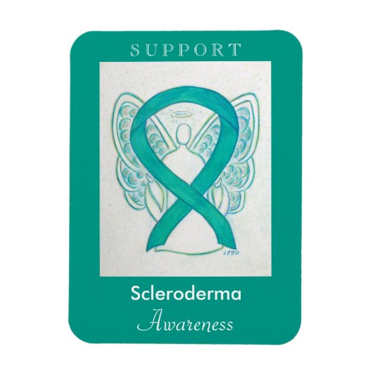 Scleroderma Awareness Ribbon Angel Custom Magnet Magneet (Verticaal)