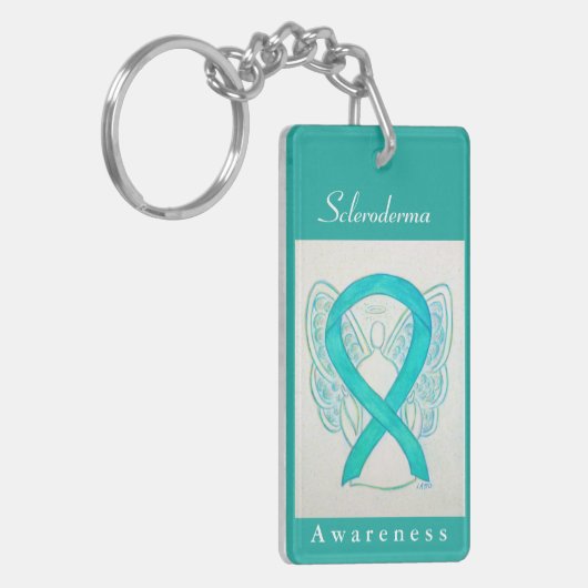 Scleroderma Awareness Ribbon Angel Sleutelhanger (Voorkant Links)