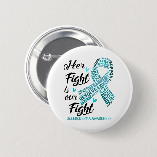 Scleroderma Bewustmaking Haar strijd is onze strij Ronde Button 5,7 Cm (Voorkant /achterkant)