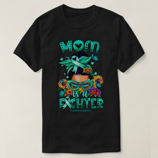Scleroderma Bewustzijn Moeder vechter rommelig T-shirt (Design voorkant)