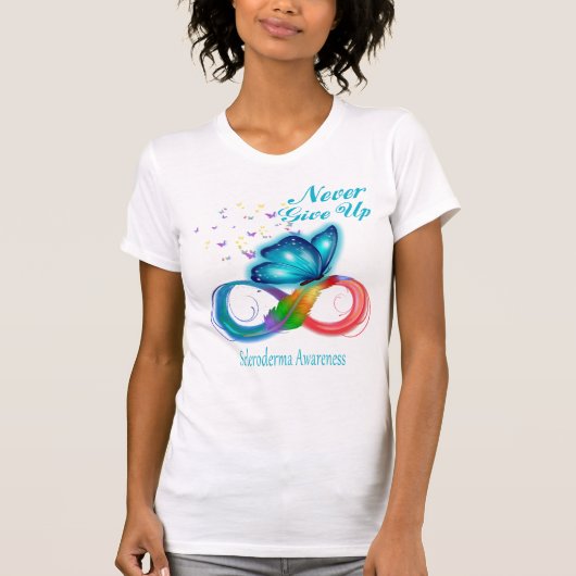 Scleroderma-bewustzijn nooit opgeven t-shirt (Voorkant)