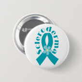 Scleroderma Blauwgroen Awareness Ribbon Button (Voorkant /achterkant)