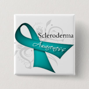 Scleroderma Disease Awareness Ribbon Vierkante Button 5,1 Cm