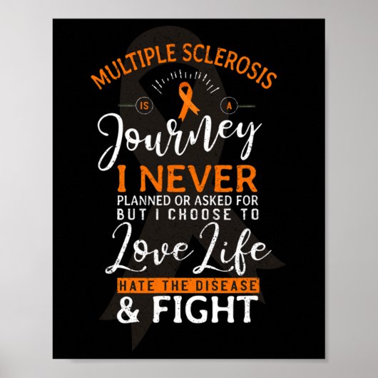 Sclerose is een reis van MS Awareness Ribbon Poster (Voorkant)